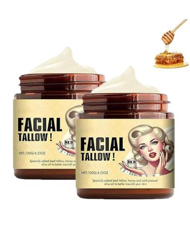Sheghy Beef Tallow and Honey Balm Beef Tallow for Skin Beef Tallow Moisturizer Grass Fed Beef Tallow Face Cream (2pc)