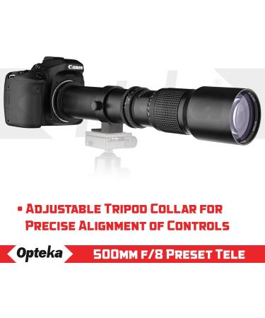 Opteka 500mm f/8 Manual Preset Telephoto Lens for Canon EOS Digital SLR Cameras - Buy Online on GoSupps.com