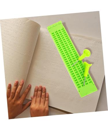 Solustrie Braille Tablet Set - Braille Blanket & Writer Learning Tool for Blind Writing | Educational Braille Accessories | 21.7x4.5 cm Green - Buy Online on GoSupps.com