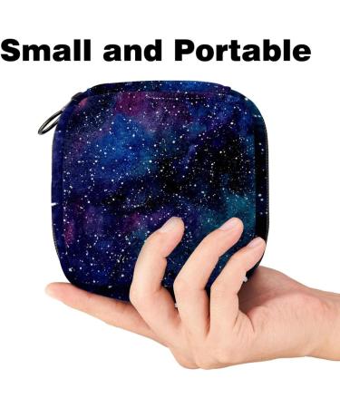 Cosmic Menstruation Pad Bag with Zipper | Colorful Tampon Collecting Bag for Women & Girls - Galaxy Night Sky Pattern - Buy Online on GoSupps.com