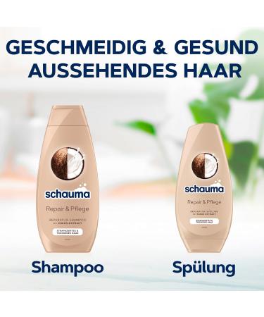 Schauma Repairing Shampoo and Conditioner for Damaged and Dry Hair (1 x 250 ml) with Coconut Extract 2 Pack - Buy Online on GoSupps.com