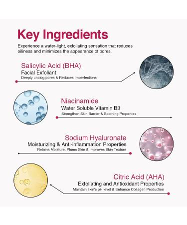 6SKINS Pore Refining Toner for Face with Salicylic Acid (BHA) & Glycolic Acid (AHA) - Hydrating Korean Skin Care Face Toner for Women - Pore Minimizer for Face, Brightens & Moisturizes Skin - 150 ml - Buy Online on GoSupps.com