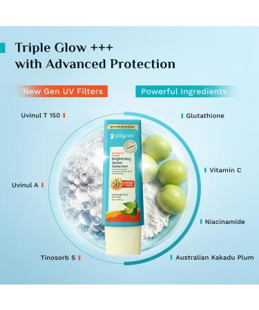 Pilgrim 5% Vitamin C Gel Sunscreen SPF 60 PA++++ | Ultra Light Broad Spectrum UVA UVB Protection with Kakadu Plum | Non Greasy Daily Face Sunscreen for All Skin Types | 1.52 Fl Oz (45ml) - Buy Online on GoSupps.com