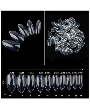 Yimart 500pcs Stiletto Clear False Nails - Oval Sharp Full Cover Nail Tips for Acrylic & Gel - Nail Art Decoration Salon - Buy Online on GoSupps.com