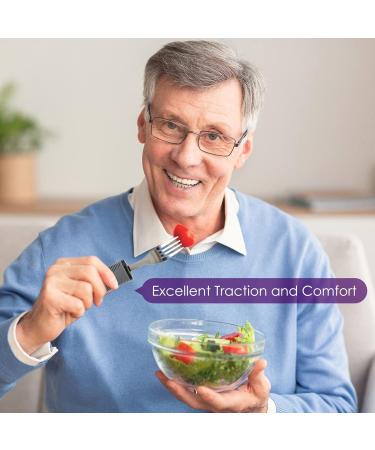 Easy Grip Cutlery Set of 4 - Disability Aids for Disabled Hands - Large Wide Handle - Ideal Dining Aid for Elderly & Arthritis - Gray - Buy Online on GoSupps.com