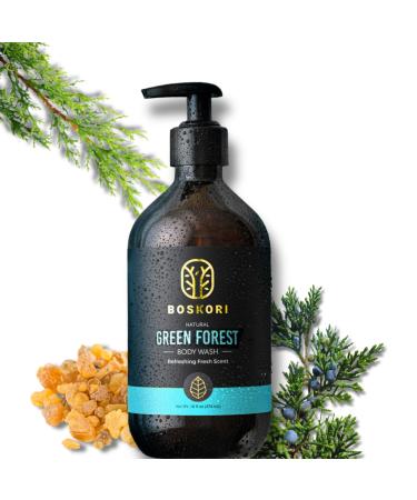 BOSKORI Cedar Essence Body Wash for Men Gentle Daily Cleanser with Natural Cedarwood & Herbal Extracts Plant-Derived Hydration No Harsh Chemicals Refreshing Wood Aroma Made in Taiwan 16 fl oz