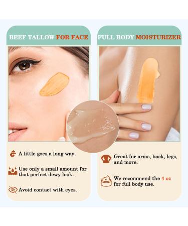 Organic Grass-Fed Beef Tallow Balm (4oz/2pack) - Whipped with Manuka Honey Ultra-Moisturizing for Face & Body Natural Skincare for Dry & Sensitive Skin 4 Fl Oz (Pack of 2) - Buy Online on GoSupps.com