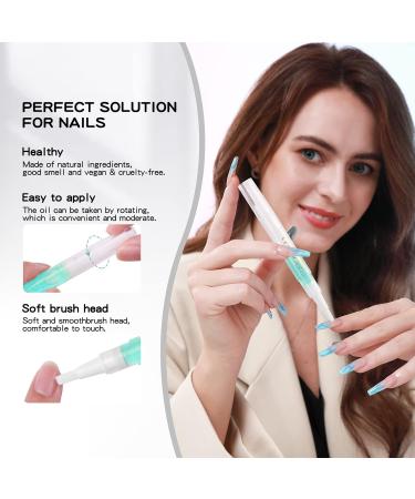 Saviland 6Pcs Cuticle Oil Pen - Cuticle Oil for Nail Care Fruity Natural Ingredient Nail Oil Pen for Preventing Cracking and Drying of Nails Manicure Pedicure for Woman - Buy Online on GoSupps.com
