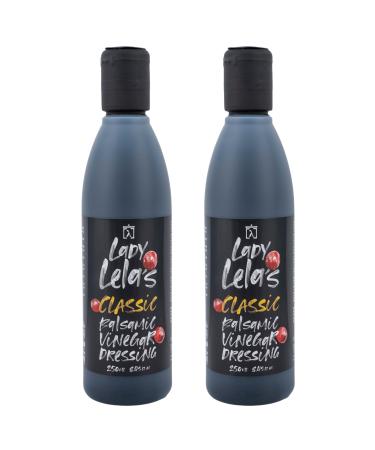 Lady Lela s Vinaigrette Cr me Balsamique Classique Grecque Set de 2 x 250 ml (500 ml) Sauce Balsamique Cr meuse Aigre-Douce Id ale pour Salades L gumes & Desserts