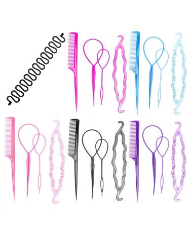 Topsy Hair Styling Tool Kit with Bun Maker, Combs, Braiding Tools - Ponytail Design & French Twist Styling - Buy Online on GoSupps.com