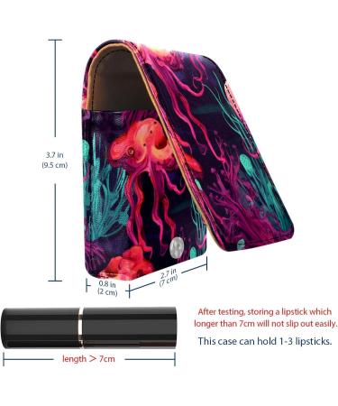 Buy Stylish Leather Lipstick Case & Organizer with Mirror - Mini Holder for Lip Gloss | Sea Creatures Design - Buy Online on GoSupps.com