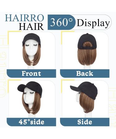 Women's Hairro Hat with Short Bob Hairstyle - Synthetic Baseball Cap Wig with Adjustable Highlight Balayage Extensions - Buy Online on GoSupps.com