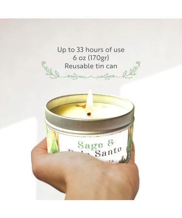 Chandelita Fragrance Candle | Natural Essential Oil Soy Wax | Chakra Aromatherapy Candle for Meditation & Cleansing - Sage & Palo Santo - Buy Online on GoSupps.com
