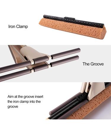 Eyliden Sponge Mop for Hands-Free Floor Cleaning | 2 Absorbent Sponges | Ideal for Kitchen, Bathroom, Office | Hardwood, Laminate, Tile, Marble Floors - Brown - Buy Online on GoSupps.com