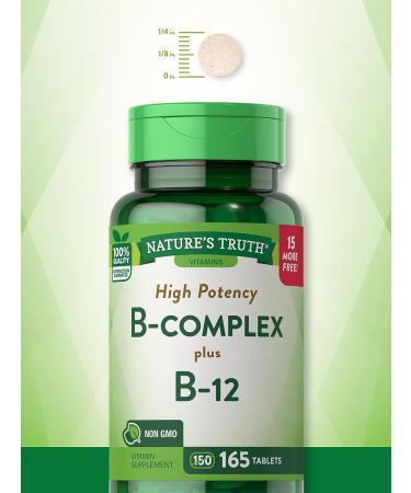 Nature's Truth Vitamin B Complex with B12 | 165 Vegetarian Tablets | Non-GMO & Gluten Free - Buy Online on GoSupps.com
