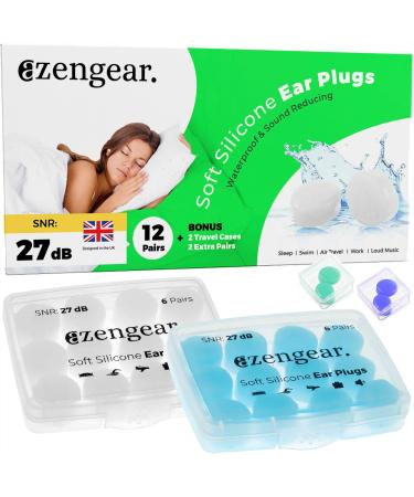 aZengear Ear Plugs for Sleep (14 Pairs) Soft Silicone Earplugs Reusable Sleeping Noise Sound Cancelling Swimming Work