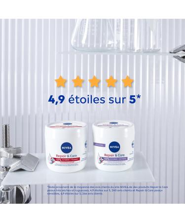 NIVEA Repair Balm for Face Body & Hands for Dry & Sensitive Skin (1 x 400 ml) Glycerine & Panthenol Anti-Itch Body Cream Moisturizing Unscented Body Care 72H - Buy Online on GoSupps.com