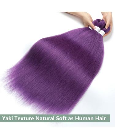 Buy Ancient Braiding Hair Extensions - 66cm Purple Yaki Synthetic Crochet Hair (3 Packs) - Hot Water Setting Lavender 26 Inch - Buy Online on GoSupps.com