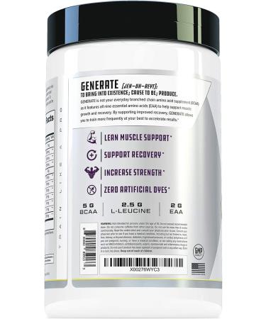 Generate EAA and BCAA Powder | Best BCAAs & Essential Amino Acids Supplement | 5g BCAAs, 2g EAAs | Sour Lemonade | 30 Servings - Buy Online on GoSupps.com