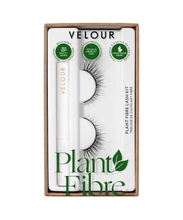 Velour Plant Fibre Lash Extension Kit Luxurious Hemp-Derived False Lashes - False Lashes Kit - Reusable Eyelashes (up to 25x) + Glue & Go Clear Lash Adhesive - Lightweight Comfortable Vegan - All Eye Shapes