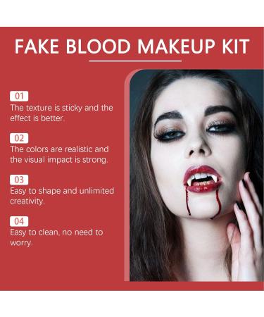  Yinhing Yinhing Fake Blood Makeup Kit with Realistic Visual Effect Coagulated Gel Spray with Safe and Non-Irritating Ingredients for Cosplay Costume Parties Halloween Pranks - Buy Online on GoSupps.com