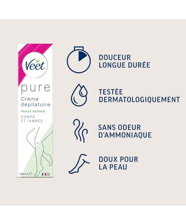 VEET PURE - Hair Removal Cream for Body and Legs - Dry Skin - No Amonia Odor - 200 ml - Buy Online on GoSupps.com