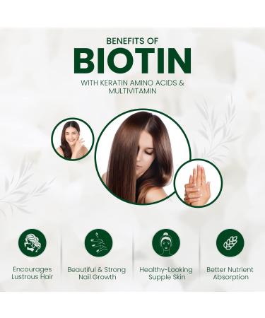 Himalayan Organics Biotin 10000 MCG Supplement for Men and Women with Keratin+Amino Acids+Multivitamin for Healthy Hair Skin & Nails -120 Vegetarian Tablets - Buy Online on GoSupps.com