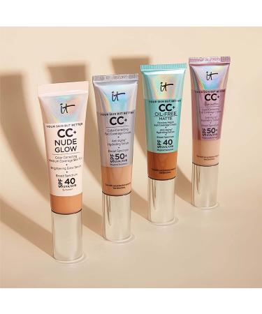 IT Cosmetics Your Skin But Better CC+ Cream Medium Tan (W) - Full-Coverage Color Correcting Foundation with SPF 50+ - 1.08 fl oz - Buy Online on GoSupps.com