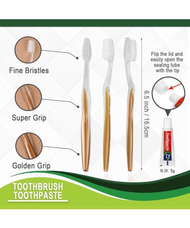 Bulk Disposable Toothbrushes with Toothpaste - 20 Individually Wrapped Travel Kits for Hotels Airbnb Weddings & Charities - Buy Online on GoSupps.com