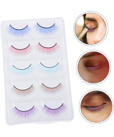 Beavorty 5pairs colored false eyelashes makeup eyelash Color Fiber Eyelash artificial eyelashes dramatic eyelashes Halloween Party Fake Eyelash eye lashes soft artificial fiber 3d cosmetic - Buy Online on GoSupps.com