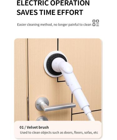 Electric Cleaning Brush - 2000mAh Portable Electric Rotating Cleaning Brushes | Electric Tub Scrubber with Retractable Handle Power Floor Scrubber for Bathroom - Buy Online on GoSupps.com