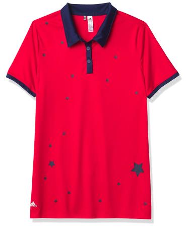 adidas Girls' Printed Polo Shirt Red X-Large