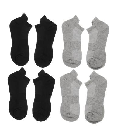 FRCOLOR 4 Pairs Combed Cotton Socks Sports Breathable Stockings Running Socks Low-cut Liners Socks Breathable Sports Stockings Running Cotton Socks All Season Cotton Socks Summer Socks Black Grey 21x5x0.3cm
