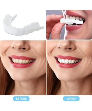 Flipped Warm 2 Pair Veneers Teeth - Plug-In Artificial Teeth Lightening Dentures for Men & Women - Buy Online on GoSupps.com