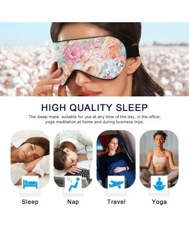 Haskirky Light Blocking Eye Mask - Breathable & Adjustable for Adults on Business Trips - Ideal for Yoga, Travel, Meditation - Deep Sleep Comfort - Paisley Flower Design - Buy Online on GoSupps.com