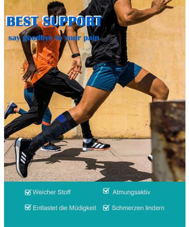Blongw Compression Stockings for Men - 6 Pairs of Knee Socks | Sports & Travel Support Socks | L-XL Size - Assorted Colors - Buy Online on GoSupps.com