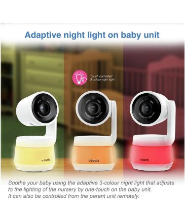 VTech Smart Video Baby Monitor RM7767HD - 7'' Display, Multi-Colour Night Light (Renewed) - White - Buy Online on GoSupps.com