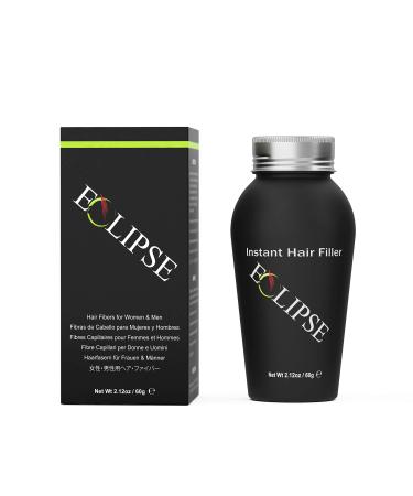 ECLIPSE Hair Fibers Black for Thinning Hair for Women & Men to Conceal Hair Loss in 15 Seconds - 100% Undetectable Hair Building Fibers, 60g 60g Black