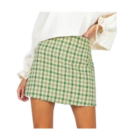 Women skirts chiffon maxi skirt flower ruffles short skirt long beach skirt casual skirt with asymmetrical waist ladies-ruffle skirt midi winter skirt fold rock green l