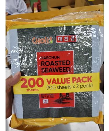 Daechun(Choi's1) Roasted Seaweed GIM (100+100 Full Sheets) Value Pack - Gold Grade, Vegan, Gluten Free from Korea - Buy Online on GoSupps.com