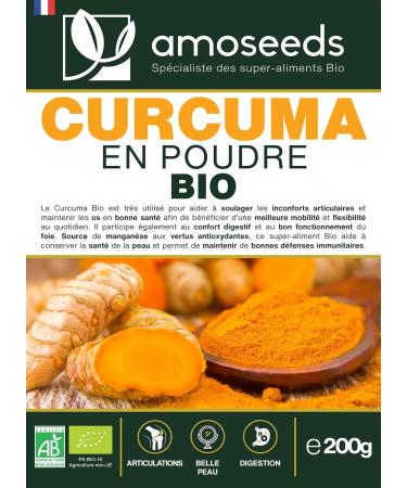 Organic Turmeric Powder 200G | 3% Curcumin | Joints Mobility Digestion Skin | Top Quality - Buy Online on GoSupps.com