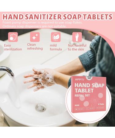 OMASUNB 8PCS Rose Flavor Foaming Hand Soap Tablet Refills Makes 96 fl oz (8 x 12 fl oz Bottles) Fragrance Hand Soap Tablets for Everyday Home Use Outdoor Reducing Plastic Use Eco-Friendly to Earth - Buy Online on GoSupps.com