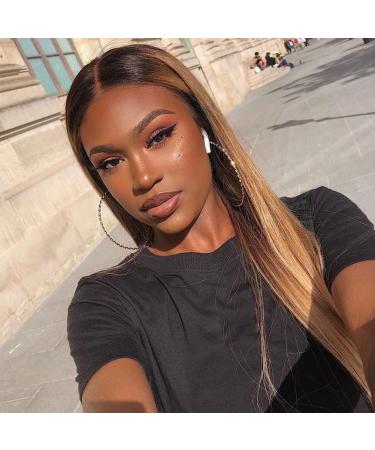 20 Inch Ombre Lace Front Wig Human Hair OT4/30/27 Honey Blonde 180% Density 12A Highlight HD Lace Frontal Wig Pre Plucked with Baby Hair Colored - Straight Style (20INCH) - Buy Online on GoSupps.com