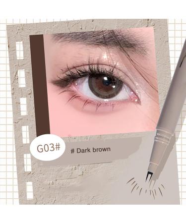Double Tip Eye Lash Pencil | Double Tip Liquid Eye Liners for Women - Smudge Proof Long Lasting Eye Makeup Liquid Eyeliner Ultra Fine Smooth Waterproof Eyeliner for Women Girls Eye Makeup Passi Dark Brown - Buy Online on GoSupps.com