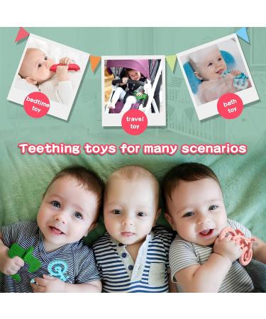 Jilociz Silicone Teething Toy Set for Babies 6-12 Months | BPA Free Chew Toys for Boys and Girls | Early Educational Sensory Toy | Soothe Gums and Provide Relief | Perfect Gift - Buy Online on GoSupps.com