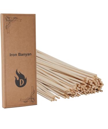 Iron banyan 100PCs Reed Diffuser Sticks 25 cm natural rattan wood sticks reed sticks essential oil aroma diffuse replacement sticks for aroma fragrance (primary color)