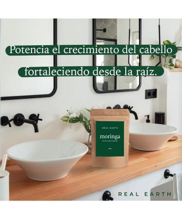  Real Earth Stories Moringa powder 250g - 100% natural and organic - High source of protein - Strong hair - Buy Online on GoSupps.com
