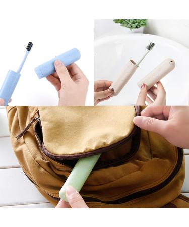 Yoezuo Travel Toothbrush Holder Set - 3 Pack Portable Toothbrush Cases (Green Blue Gray) - Ideal for Families & Trips - Protective Covers for Hygiene & Storage - Buy Online on GoSupps.com