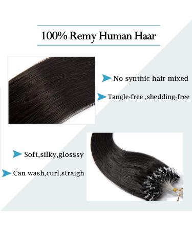 Buy SEGO Microring Extensions - Real Human Hair Natural Black #1B 18 (45cm) 50g Micro Loop Hair Extensions - Buy Online on GoSupps.com