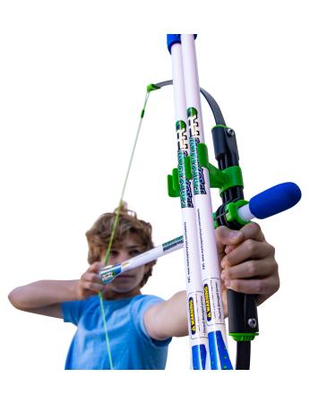 FAUX BOW Pro  Patented Bow and Arrow Impact Archery Set - Shoots Over 200 Feet  Best Outdoor Toy - Youth Safe Archery Anywhere - Fun Backyard Target Practice